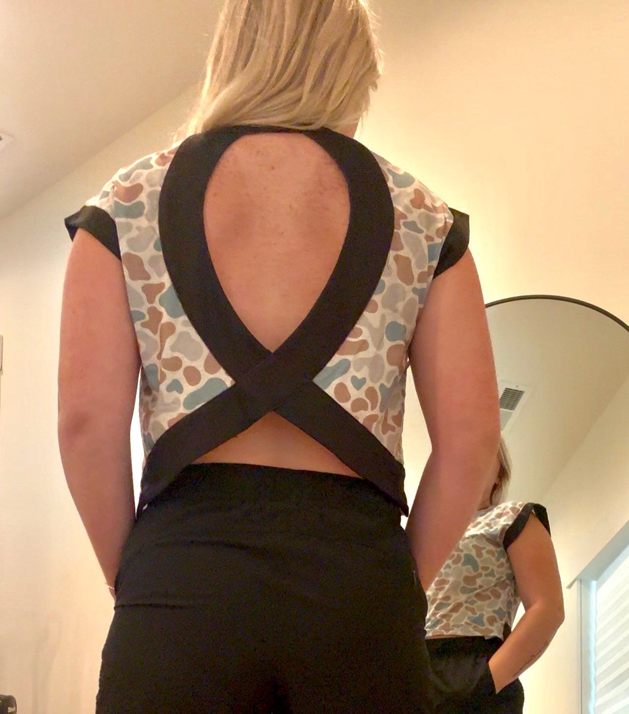 Camo Cross Back Tee